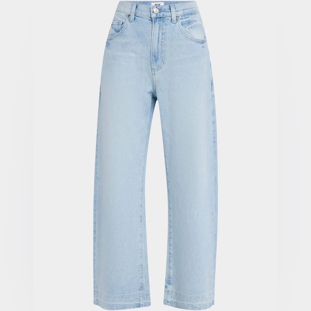 NWT PAIGE Arellia Wide Undone Hem High Waist Ankle Barrel Jeans, Fernanda 26 - Picture 2 of 14